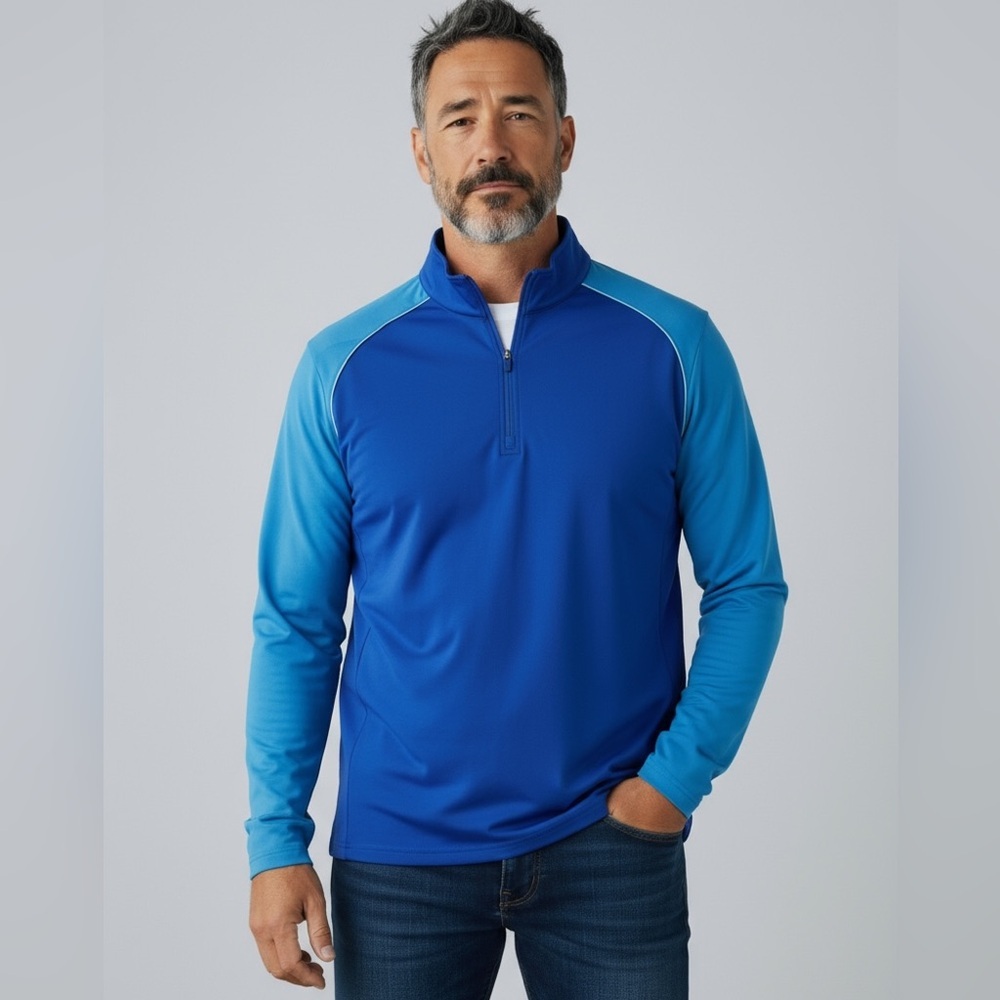 Peter Millar Blue Quarter Zip Pullover Sweater Casual Golf Shirt Men’s Size L